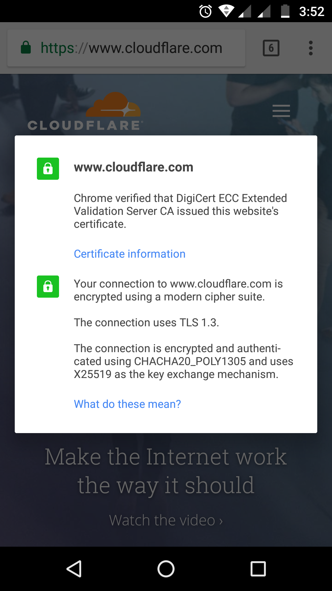 Verify that TLS 1.3 is turned on